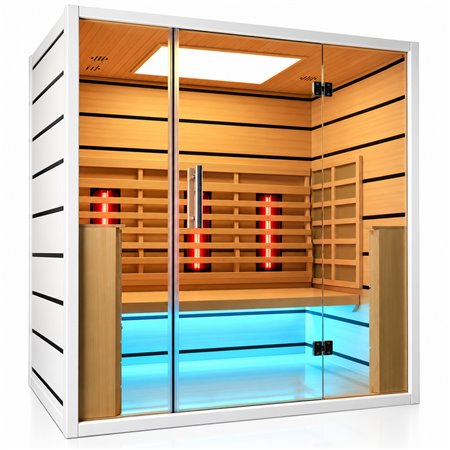 Infrarød kabine Select 3 personer - Energieffektiv sauna - A++- Infrarødt fuldt spektrum A.B.C +Mica Wave