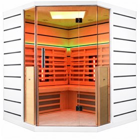 Infrarødt sauna Select hjørne - Energieffektiv sauna - A++- Infrarødt fuldt spektrum A.B.C +Mica Wave