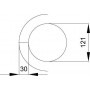 Skorstenstilbehør til saunaovne Varmeskærm rustfrit stål L = 850 mm
