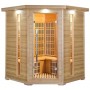 Hjørnesauna Infrarød Apollon Tourmaline Hjørne Hemlock Infrarust-sauna til 4 personer Størrelse: 1500 x 1500 x 1900 mm Træ: Heml