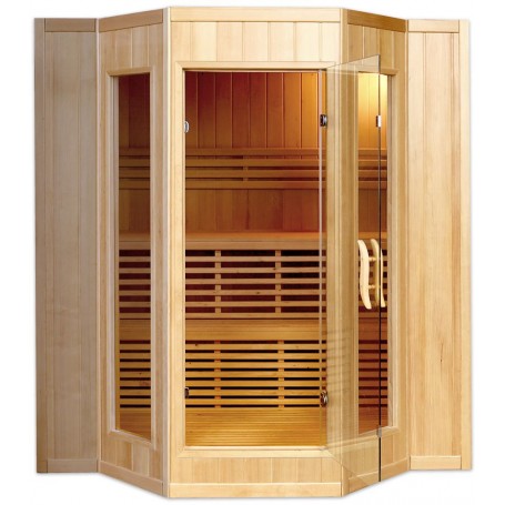 Sauna Traditionel Vesta til 4 personer Traditionel sauna til 4 personer. Størrelse: 2000 x 1750 x 2000 mmVed: HemlockVä
