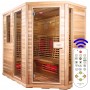Sauna Relax Lux højre cedertræ - Energieffektiv sauna - A++- Infrarødt fuldt spektrum A.B.C +Mica Wave