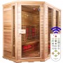Sauna Relax Lux Venstre cedertræ - Energieffektiv sauna - A++- Infrarødt fuldt spektrum A.B.C +Mica Wave